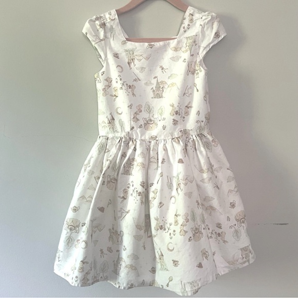 LuluRain Bunny Castle Tea Party Fairytale Dress Girls Sz 5